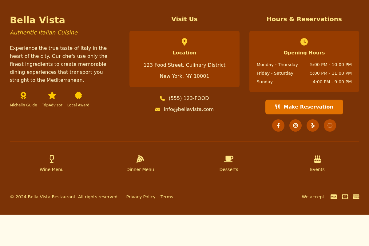 Restaurant Footer