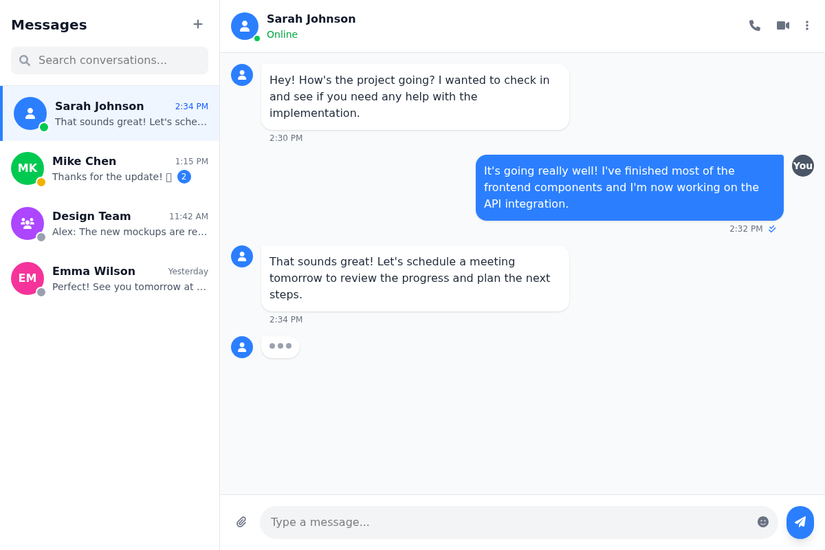 Modern Chat Interface