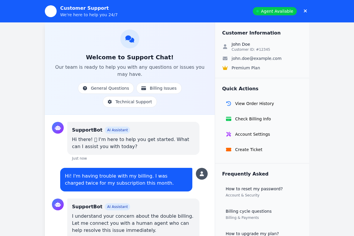 Customer Support Chat