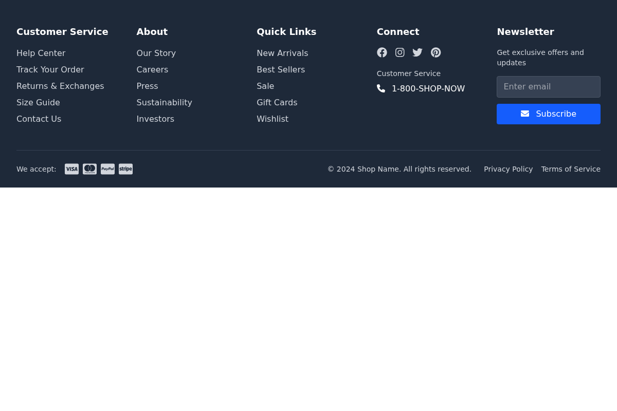 E-commerce Footer