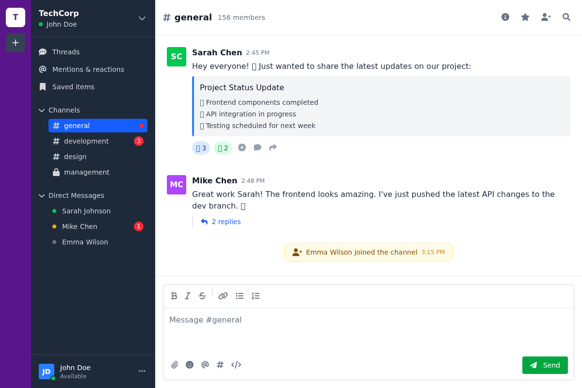 Slack-style Chat
