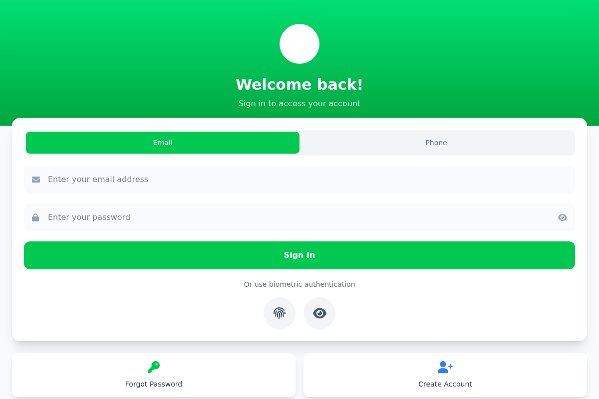 Mobile First Login