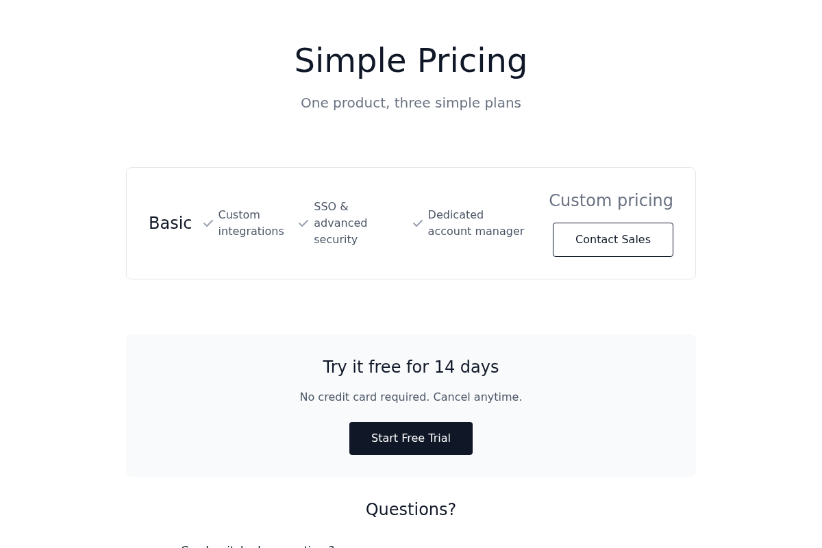 Minimalist Pricing