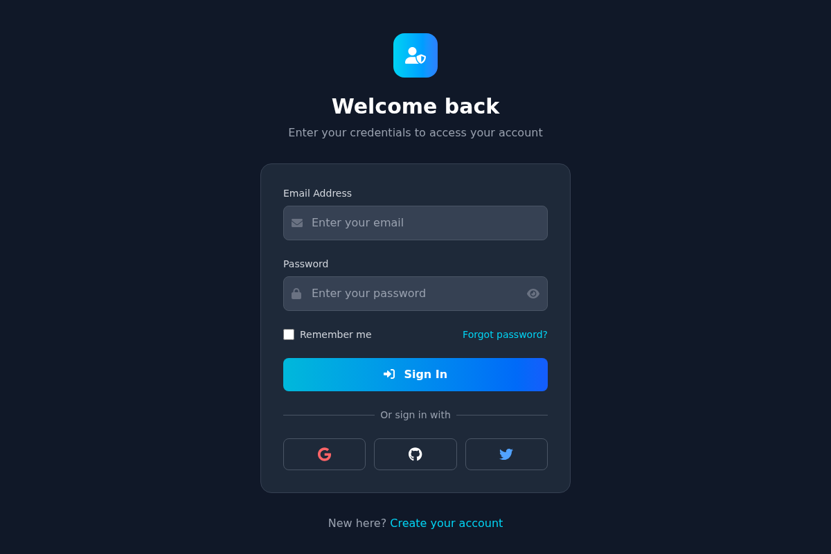 Dark Theme Login